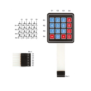 Matrix Keypad 4x4 สำหรับ arduino หรือ micro controller mcu คีย์แพดเมมเบรนสวิตซ์ 4x4 membrane keypad