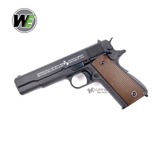 WE M1911 BLACK GBB สีดำ  แถมอุปกรณ์พร้อมเล่นครบชุด ,บีบีกันอัดแก๊ส,ของเล่นบีบีกัน