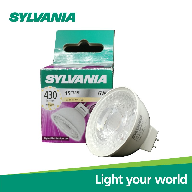 SYLVANIA หลอด LED MR16/6W/2700K/WW/GU5.3 แสงวอร์มไวท์