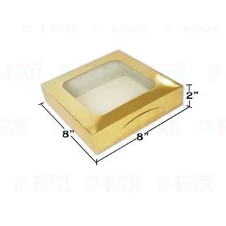 กล่องเค้ก 1 ปอนด์ ขนาด 8x8x2 นิ้ว (50ใบ) INH109