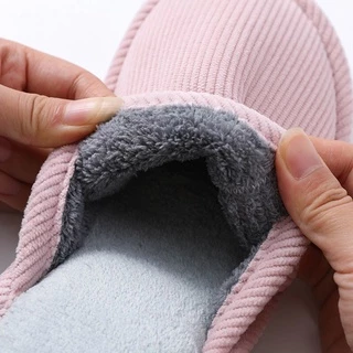 รองเท้าใส่ในบ้าน พื้นยาง กันลื่น slipper สลิปเปอร์ สีพื้น (JIE)