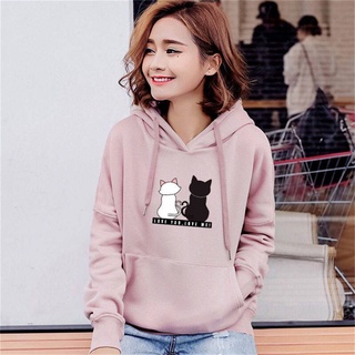 Cat Back Graphic Sweatshirt Funny Cartoon Print Hoodies Fashion Loose Streetwear