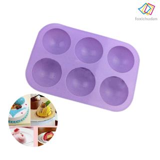 FCD☆ Silicone 6 Round Shape Mold Muffin Pan Jelly Cupcake Candy Cake Chocolate Mould Baking Tool