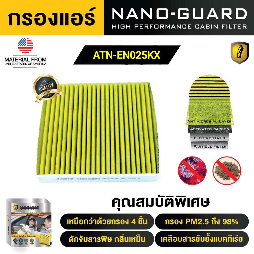 กรองแอร์ ARCTIC สำหรับ PROTON Exora (ATN-EN025KX) รุ่น Nano-Guard (ฆ่าเชื้อโรค + ดูดกลิ่นเหม็น + ดัก
