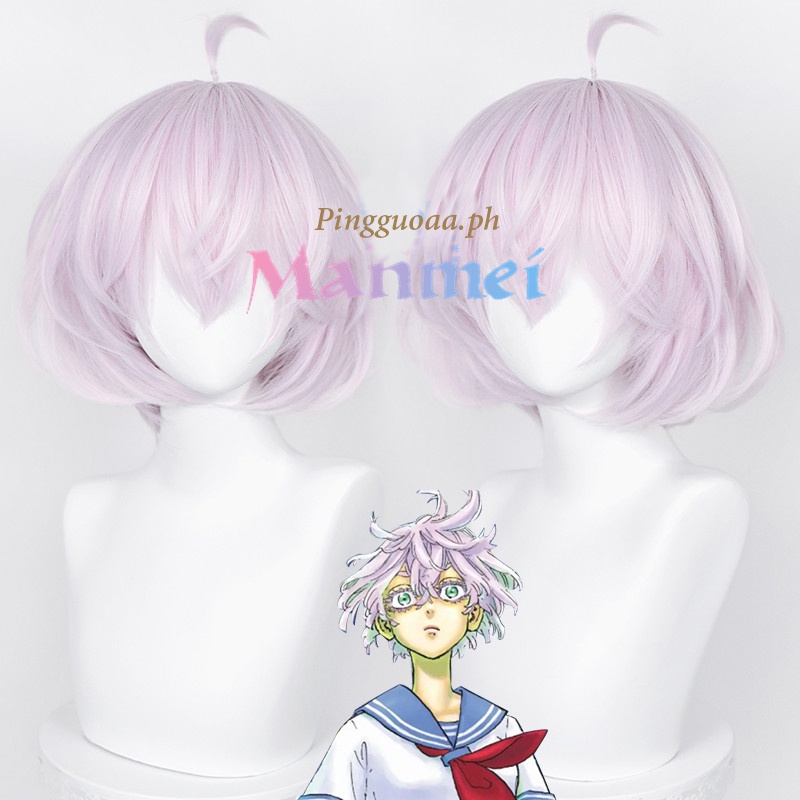 Manmei Tokyo Revengers Senju Kawaragi สีชมพูวิกผมสั้นวิกผมสังเคราะห์ทนความร้อน Tenjiku วิกผม