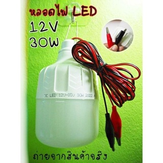 หลอดไฟคีบแบตเตอรี่สำเร็จรูป 1 ชิ้น หลอดไฟตั้งแคมป์ หลอดไฟแคมป์ปิ้ง 12V 30W ส่งจากไทย สินค้าพร้อมจัดส่ง