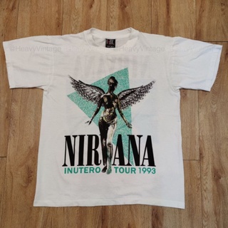 NIRVANA IN UTERO TOUR 1993 เสื้อวง เสื้อทัวร์ วงร็อค เนอร์วานา