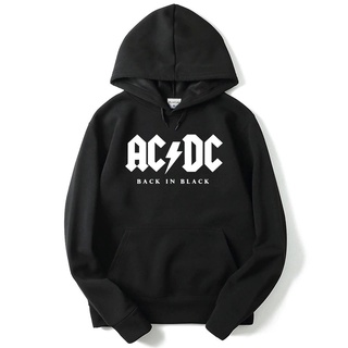 Afccs เสื้อกันหนาวมีฮู้ดลําลองเนื้อผ้าฝ้ายพิมพ์ลายตัวอักษร Ac Dc Band Rock Acdc O สําหรับผู้ชาย