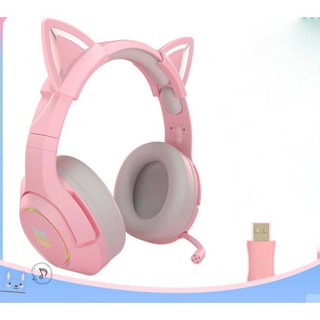 ์New ONIKUMA K9 PINK 7.1 GAMING HEADSET หูฟังเล่นเกมสำหรับคอมพิวเตอร์พีซี แล็ปท็อปโน๊ตบุ๊คที่มีไฟสีชมพู