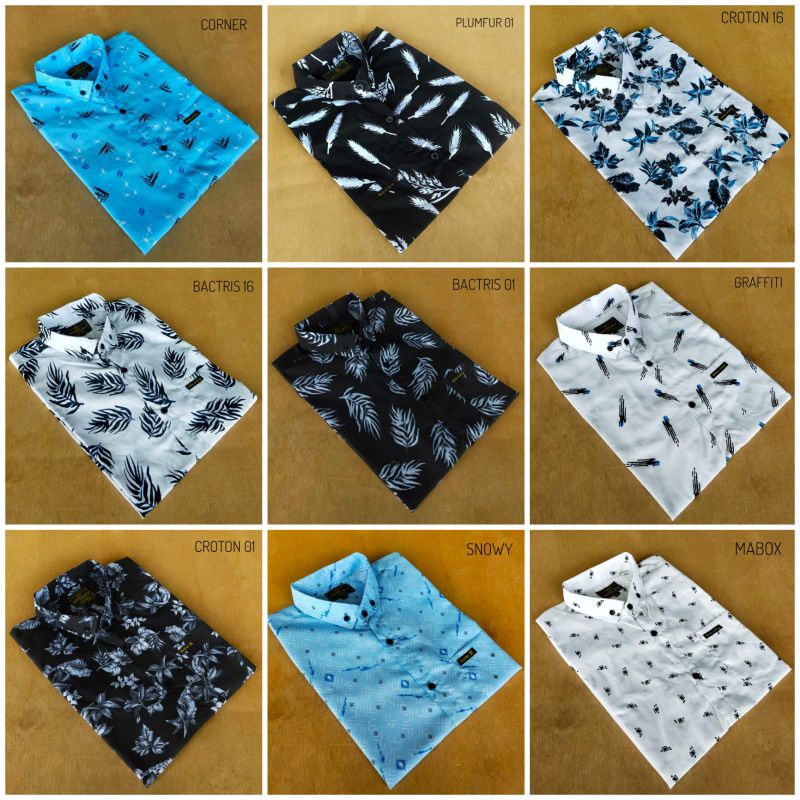 KAMEJA KATUN FLOWER PATTERN SHIRT / FLOWER PATTERN SURFING SHIRT SHORT-SLEEVED COTTON BEACH PATTERN 