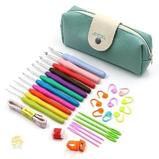 ชุดเข็มถักโครเชต์ 30 ชิ้นพร้อมด้ามจับ 11 สี Tpr