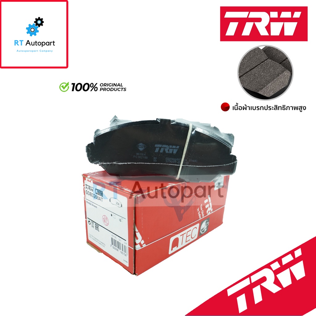 TRW ผ้าดิสเบรคหน้า Honda Accord G7 ปี03-07 เกรด ATEC / ผ้าเบรค ผ้าเบรค / GDB3268AT