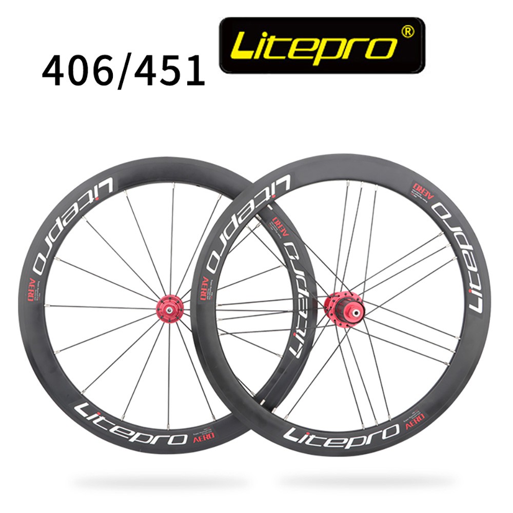 Litepro AERO ชุดล้อจักรยาน 120 เสียง ขอบ 40 มม. 406/451 เข้าได้กับล้อจักรยาน 7 -12 ความเร็ว 4 แบริ่ง