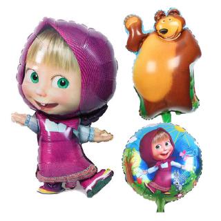 Masha and the Bear ลูกโป่งฟิล์มอะลูมิเนียมลายการ์ตูนหมีของเล่นสําหรับเด็ก Party  Balloon Decoration