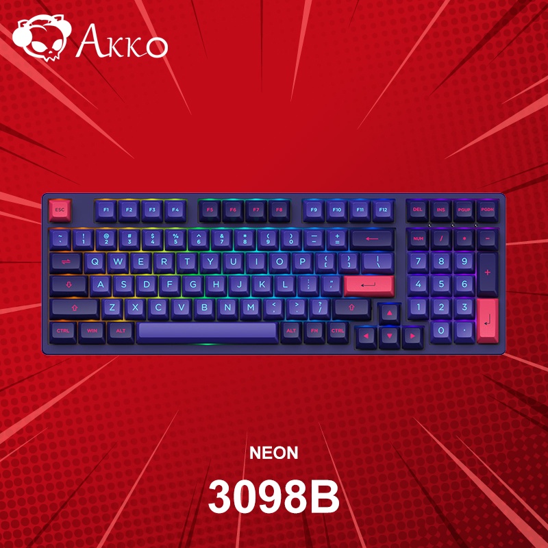 คีย์บอร์ด Akko Neon 3098B ประกันศูนย์ 1 ปี