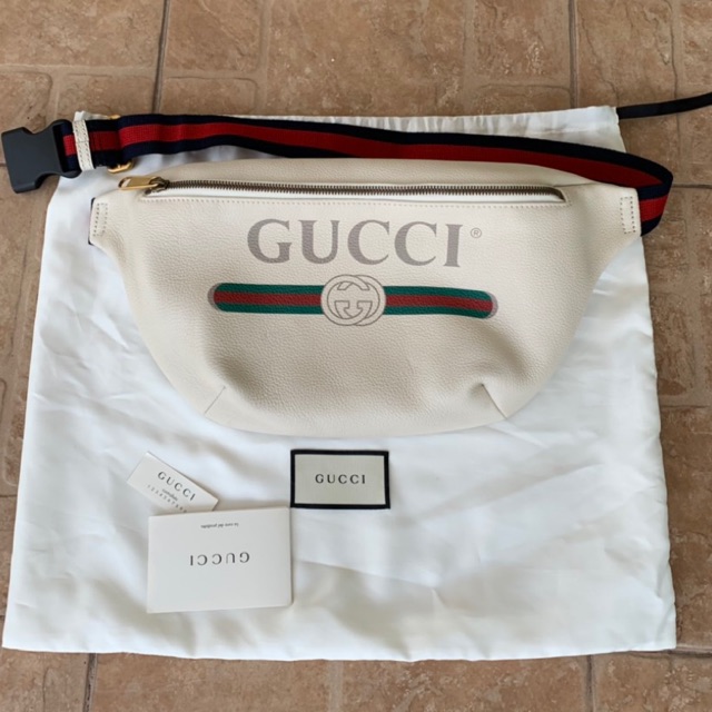 Used gucci belt bag สีขาวใหญ่ SALE