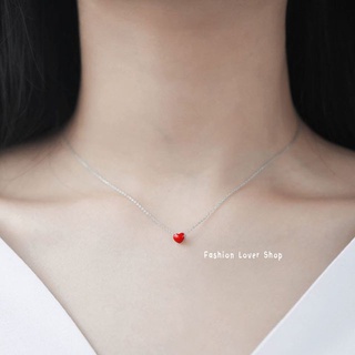 ❤️ สร้อยคอ ❤️ สร้อย Mini Red Heart จี้หัวใจสีแดง สร้อยแฟชั่น สร้อยเงิน เงินแท้925 มินิมอล minimal สร้อยจี้หัวใจตะมุตะมิ