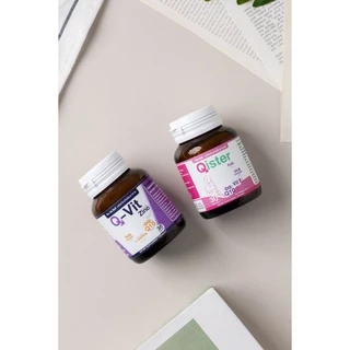 แพคคู่ วิตามินบำรุงไข่Qister+วิตามินบำรุงอสุจิQ-Vit Zinc