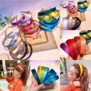 🔥🔥ใหม่ล่าสุด🔥🔥พร้อมส่งจากไทย🇹🇭Candy Satin Headband ที่คาดผมผ้าซาติน