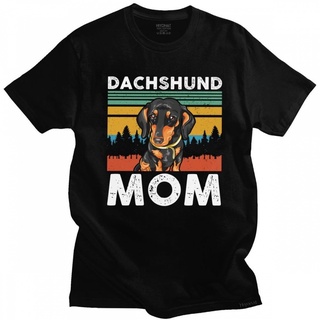 [100% Cotton] เสื้อยืดแขนสั้น ผ้าฝ้าย พิมพ์ลายกราฟฟิค Dachshund Mom ของขวัญแนวสตรีท แฟชั่นสําหรับผู้ชาย