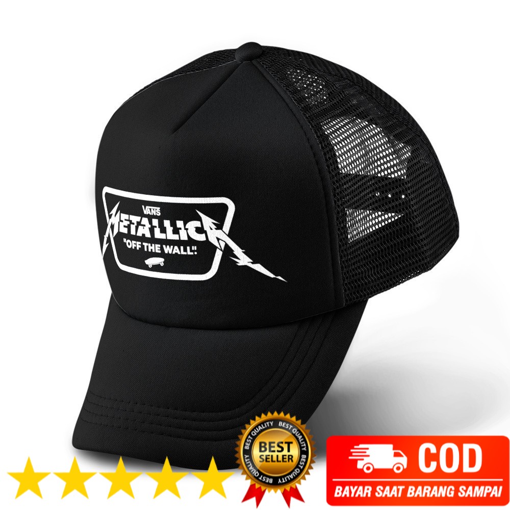 หมวก Trucker JARING SABLON - Metallica X Vans Trucker Cap Snapback หมวกสายรัดปรับได้