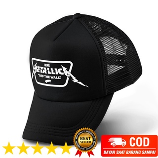 หมวกรถบรรทุก JARING SABLON - Metallica X Vans Trucker Cap Snapback หมวกสายรัดปรับได้