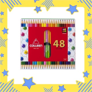 (ส่งเร็ว😍) ดินสอสีไม้ colleen คอลีน 2หัว 24แท่ง 48 สี #787