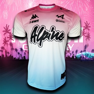 เสื้อยืดคอกลม T-Shirt  ALPINE F1 TEAM เสื้อยืดฟอร์มูลาวัน ทีม อัลไพน์ ฟอร์มูลาวัน #FM0058 พิมพ์ทั้งตัว ไซส์ S-5XL