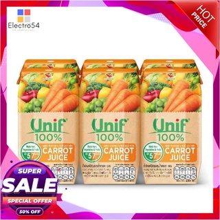 ยูนิฟ น้ำแครอทผสมผลไม้ 100% 200 มล. X 6 กล่องน้ำผักและน้ำผลไม้Unif 100% Carrot Mixed 200 ml x 6