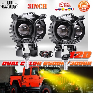 CO LIGHT 3inch 12D Lens Led Work Light 6000K White 3500K Yellow Driving Light Fog Lights Spotlight Car Truck Off Road Mo