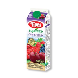 ทิปโก้ สควีซ น้ำเชอร์รี่เบอร์รี่ผสมน้ำองุ่น 100% 1000 มล. Tipco Squeeze 100% Cherry Berry Juice with Grape Juice 1000ml