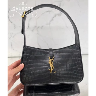 ของแท้ SAINT LAURENT/YSL LeA57 Crocodile Embossed Underarm Bag Tote Shoulder Bag