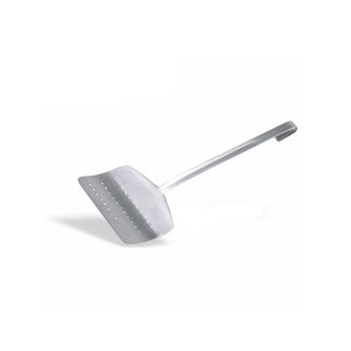 ตะหลิว สแตนเลส 304 มีรูทอดปลา ขนาด 16X12 CM 304 stainless steel spatula with frying pan, size 16X12 CM