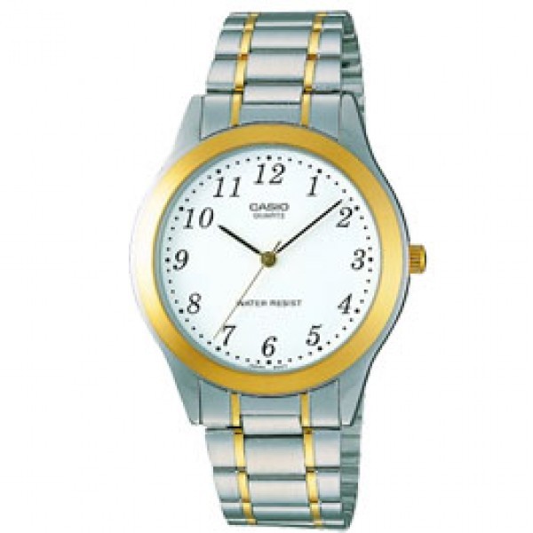 Casio นาฬิกาข้อมือ รุ่น Gent quartz MTP-1128G-7BRDF - white/gold