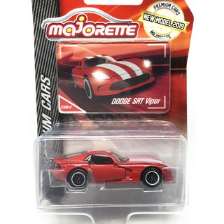 Majorette Dodge SRT Viper - White Stripe 2019 Package - Red Color /Wheels D6CSBWL /scale 1/60 (3") Package with Card