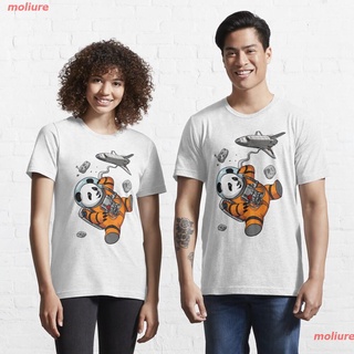 เสื้อยืดฤดูร้อน NEWCartoon COD การ์ตูน Space Panda Astronaut Essential T-Shirt เสื้อยืดพิมพ์ลาย ผู้ชายและผู้หญิง