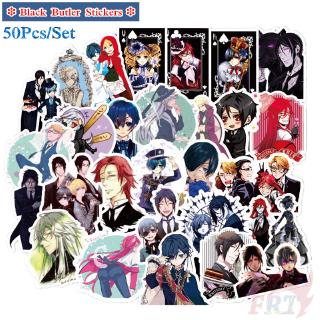 ❉ Black Butler Series 05 Anime สติ๊กเกอร์ ❉ 50Pcs/Set Ciel Sebastian Waterproof DIY Fashion Luggage Laptop Skateboard Doodle Decals สติ๊กเกอร์