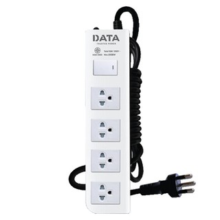 รางปลั๊กไฟมอก. 4 ช่อง 3 เมตร สีขาว DATA DT4118TIS power strip 4 slots 3 m. White DATA DT4118