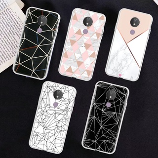 เคสโทรศัพท์มือถือแบบใสลายเรขาคณิตสําหรับ Motorola Moto G7 Power G6 Play G5S G5 Plus