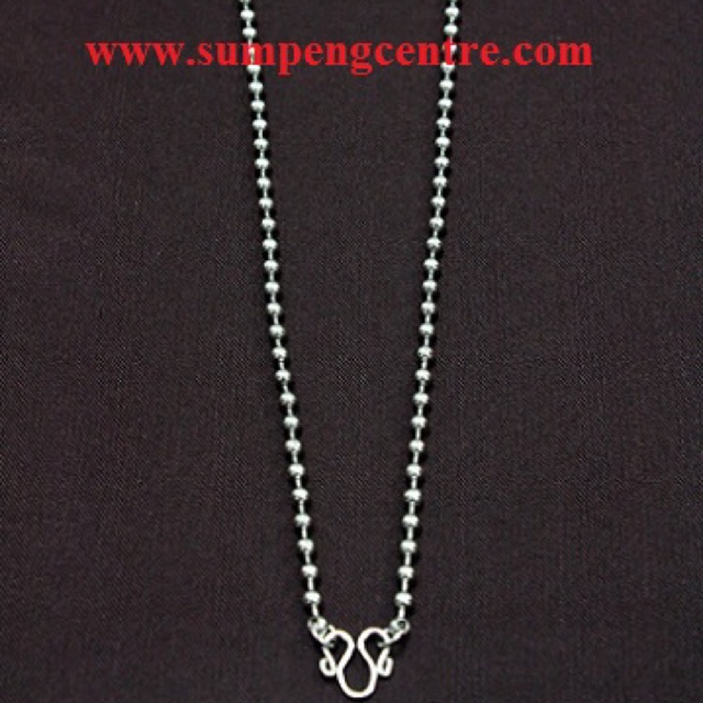 สร้อยสแตนเลสทับแบน เบอร์ 3: 16" - 30" (ครึ่งโหล), Flat stainless necklace with holes no. 3: 16" - 30" (half a dozen)