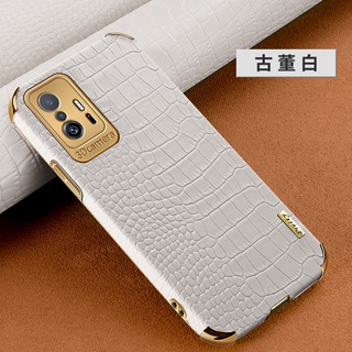 เคสโทรศัพท์ Xiaomi Mi 11T / 11T Pro / Mi 11 / Mi 11 Lite 5G NE / Mi 11 Ulitra / Mi POCO F3 M3 X3 Pro NFC Phone Case Crocodile Leather Texture Electroplated Frame Camera Protection Soft TPU Shockproof Full Protection Back Cover เคส Mi 11T 11TPro 5G Casing