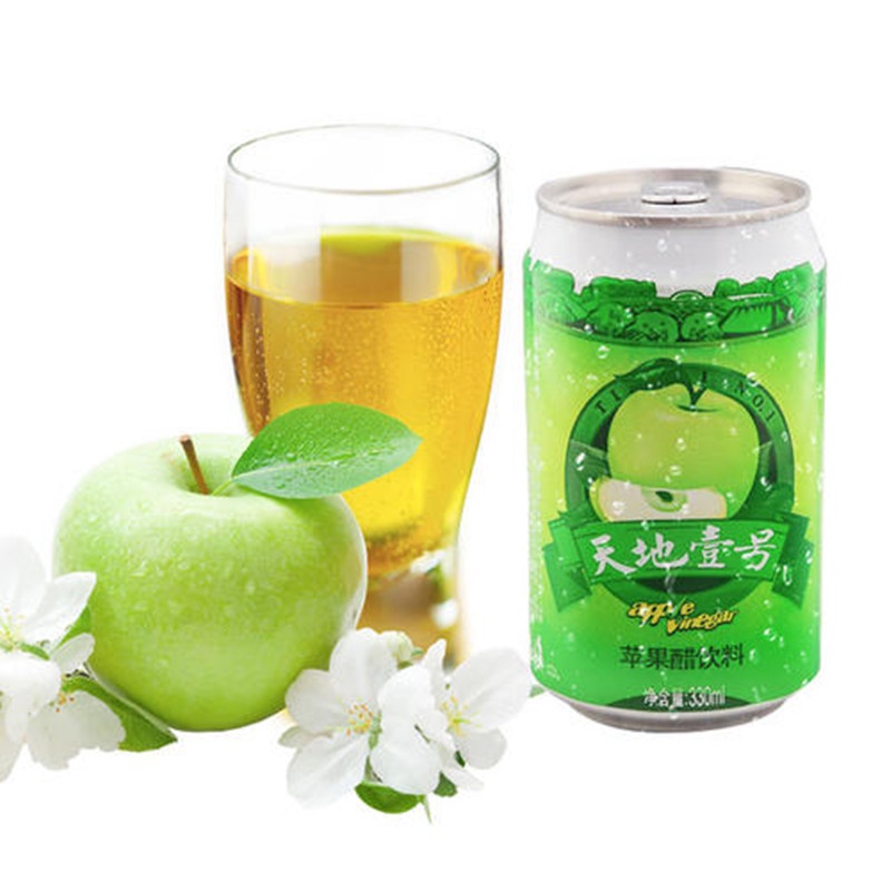 น้ำแอปเปิ้ลเขียวโซดา天地壹号苹果醋饮料330ml/เครื่องดื่มจีน/สินค้าจีน