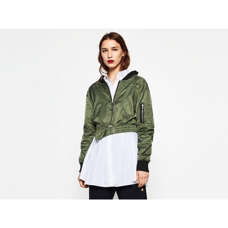 ZARA BOMBER CROPPED JACKET
