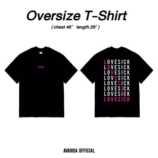 AVANDA_OFFICIAL - เสื้อ oversized สกรีนลาย LOVESICK โอเวอร์ไซสืสีดำ