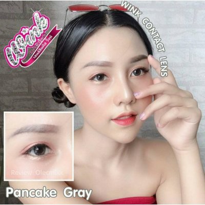 คอนแทคเลนส์ (สายตา -400) Pancake  สีเทา ยี่ห้อ Wink Dia 14.0