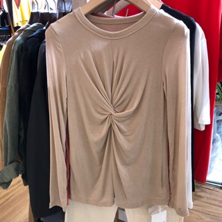 เสื้อยืดเนื้อดีมัดปมหน้า