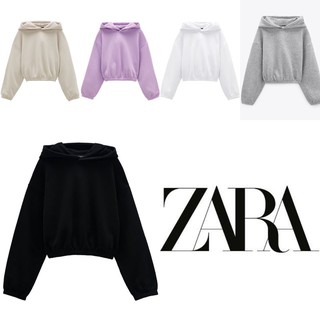 เสื้อฮู้ด ครอป zara สีพื้นสวยมาก