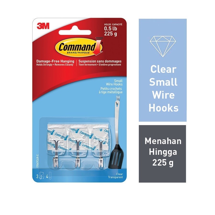 GANTUNGAN 3M COMMAND UTILITY ตะขอลวดใส 1679