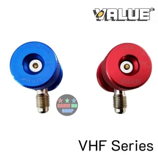 ข้อต่อ R134a Quick Coupler วัดน้ำยาแอร์ รถยนต์ แบบมีวาวล์ปรับได้ VALUE VHF-A แพ็คคู่