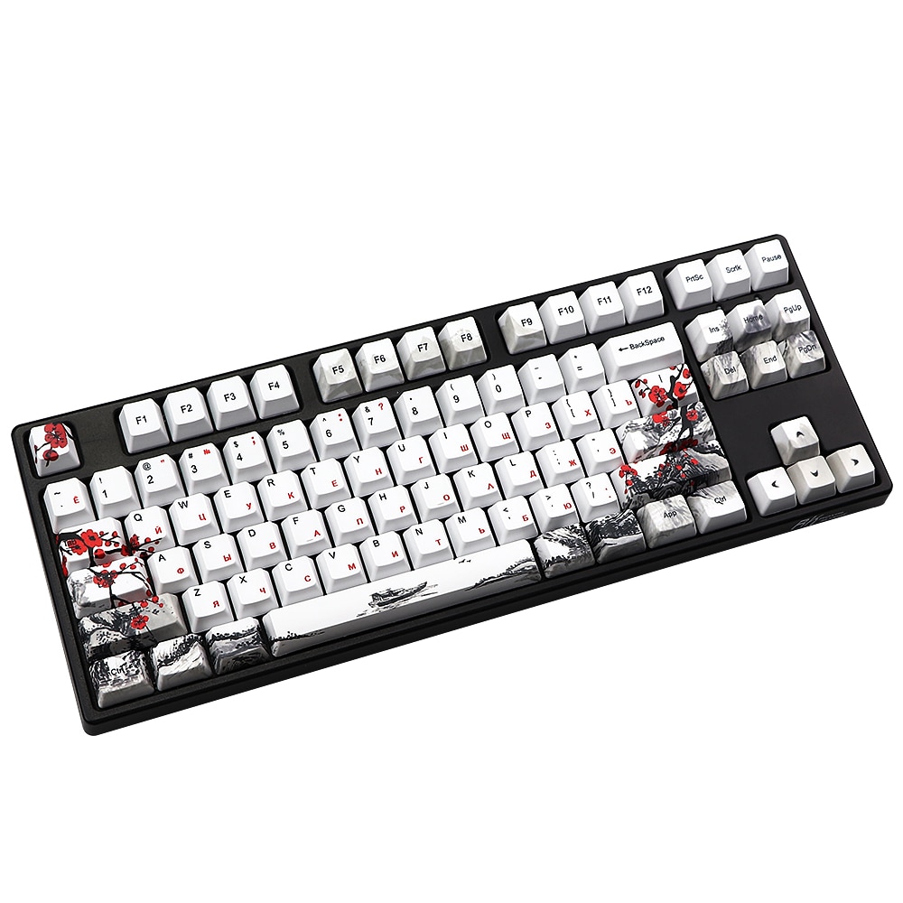 Novelty allover dye subbed Plum Blossom110 Keys OEM Profile Keycap For